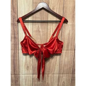 Adore Me 1X Gynger Unlined Plus red bow sexy bra
